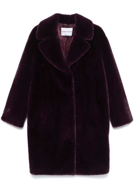 Cappotto Camille in pelliccia sintetica in viola scuro Stand Studio - donna